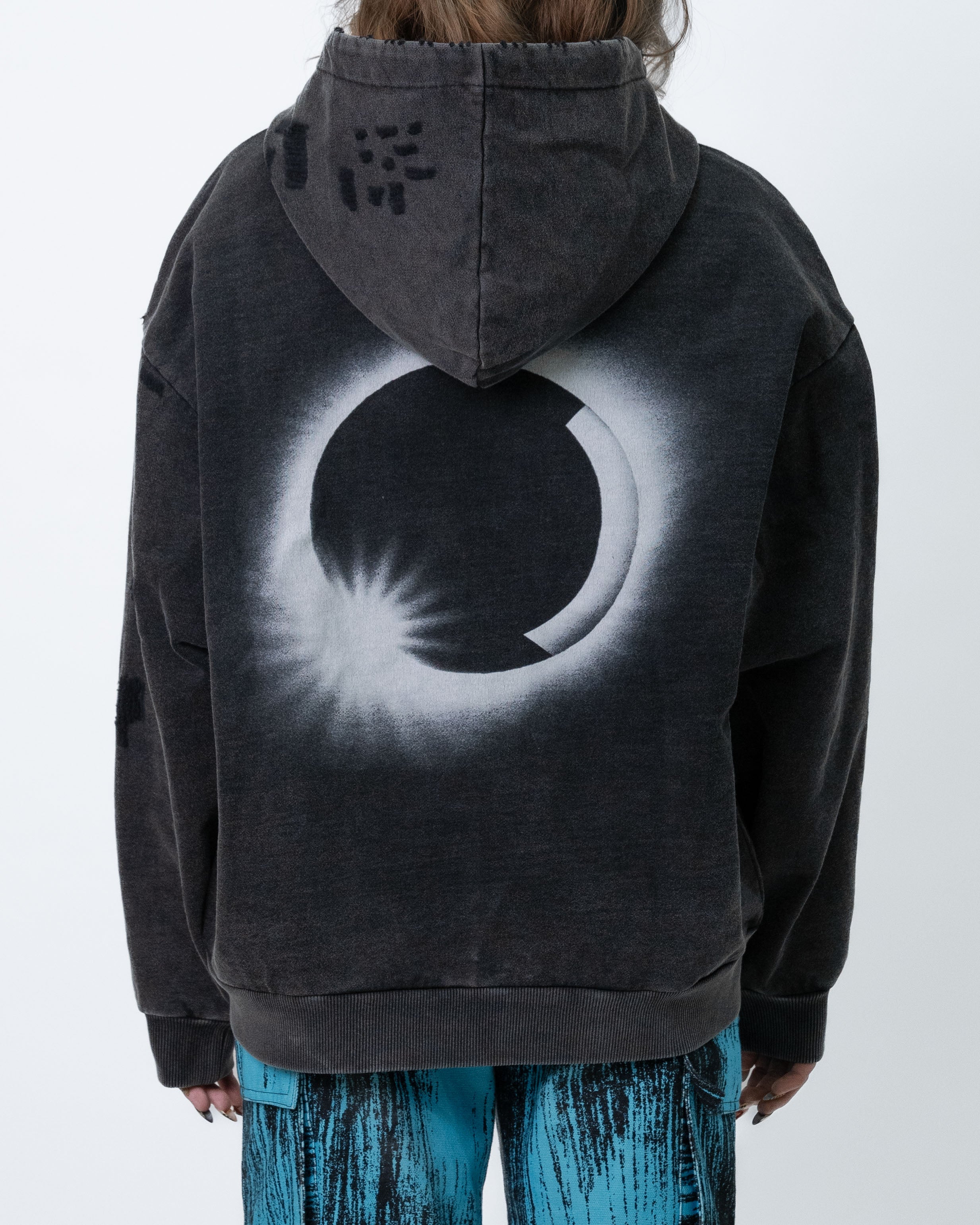 Eclipse Stonewashed Hoodie Black