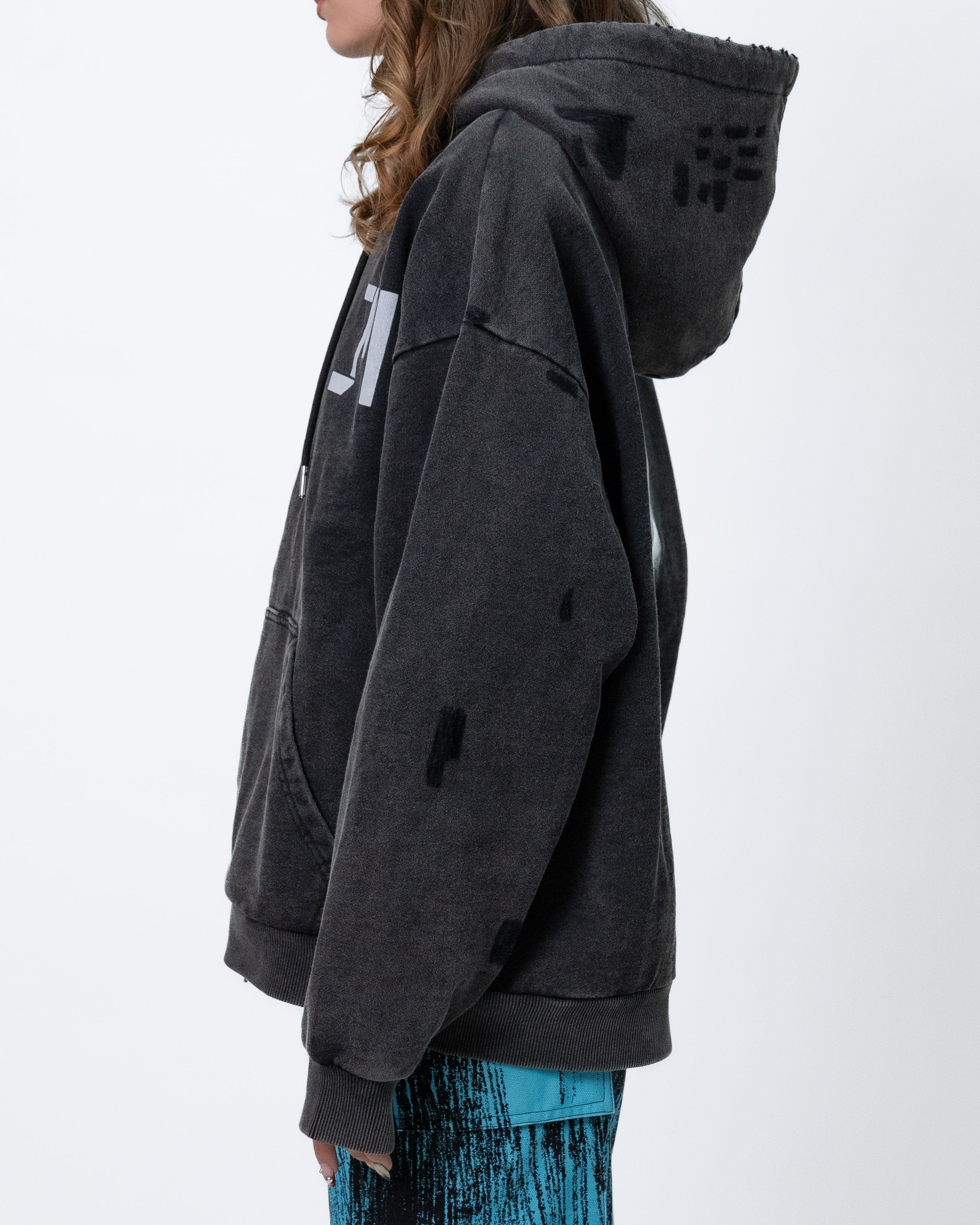 Eclipse Stonewashed Hoodie Black