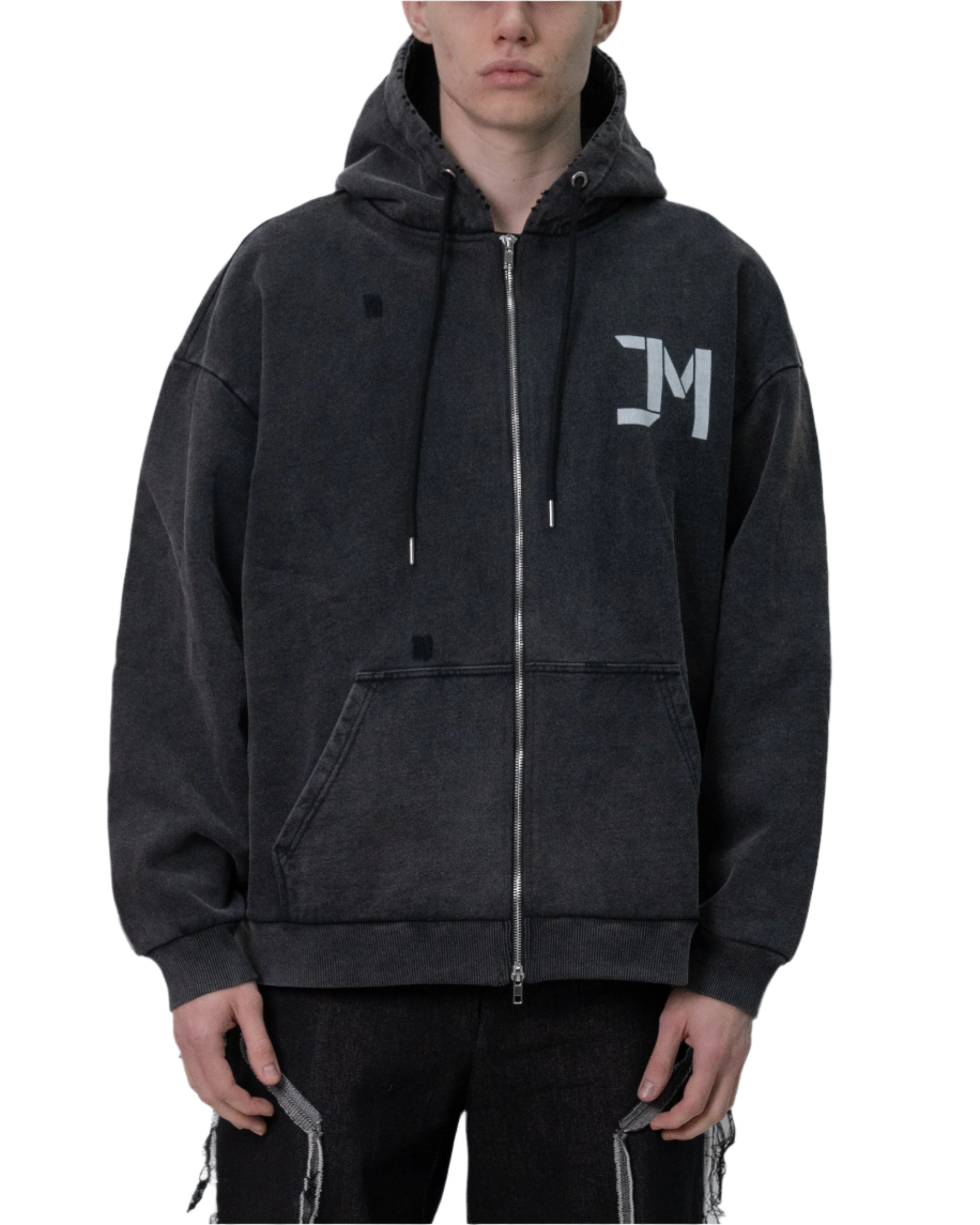 Eclipse Stonewashed Hoodie Black