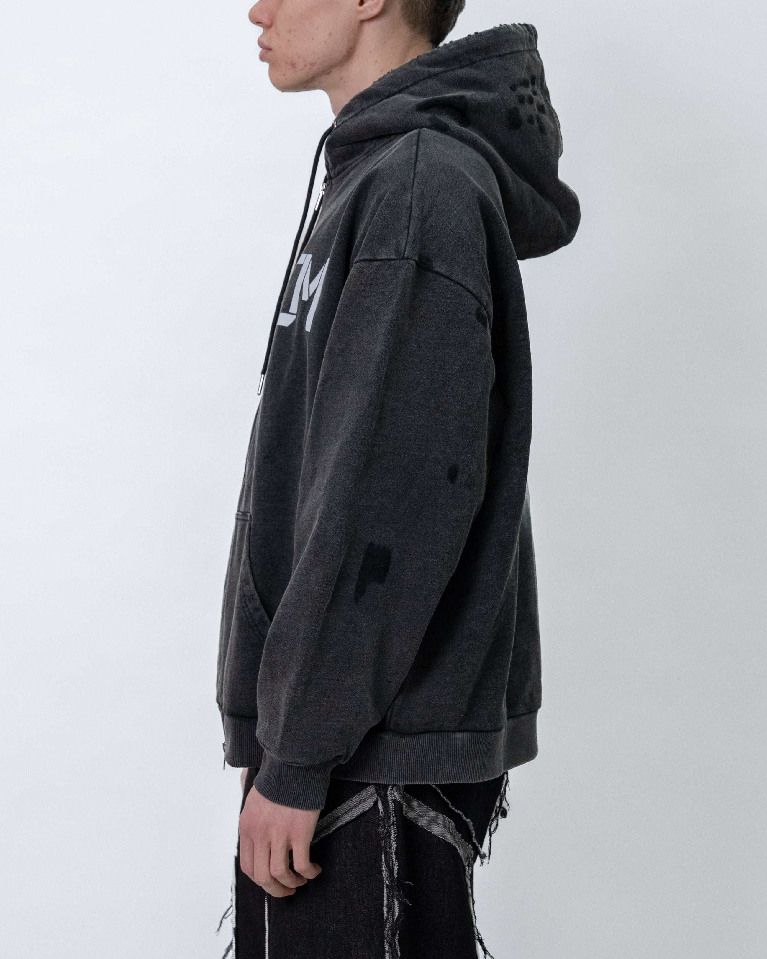 Eclipse Stonewashed Hoodie Black