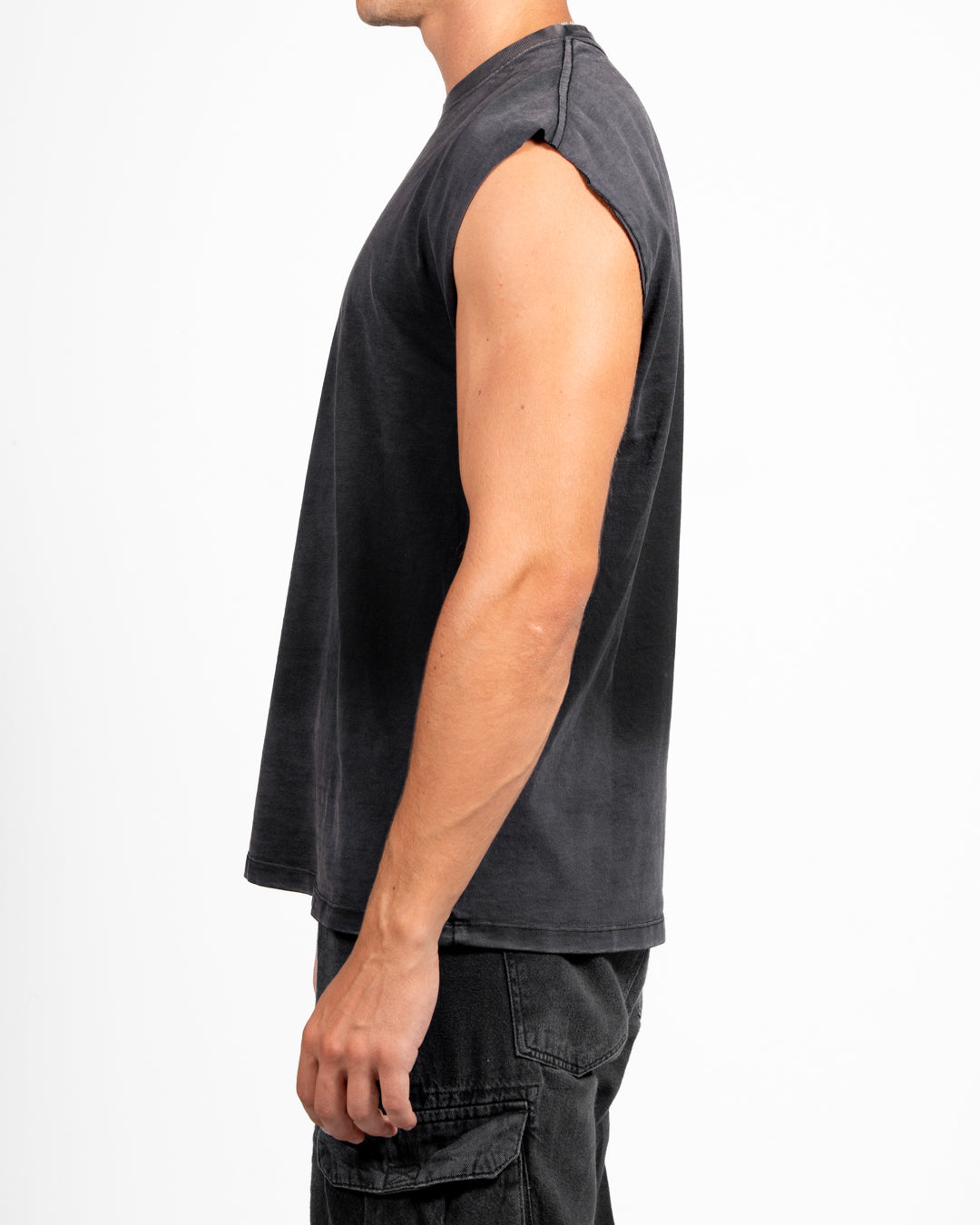 Stonewashed Tank Top Black