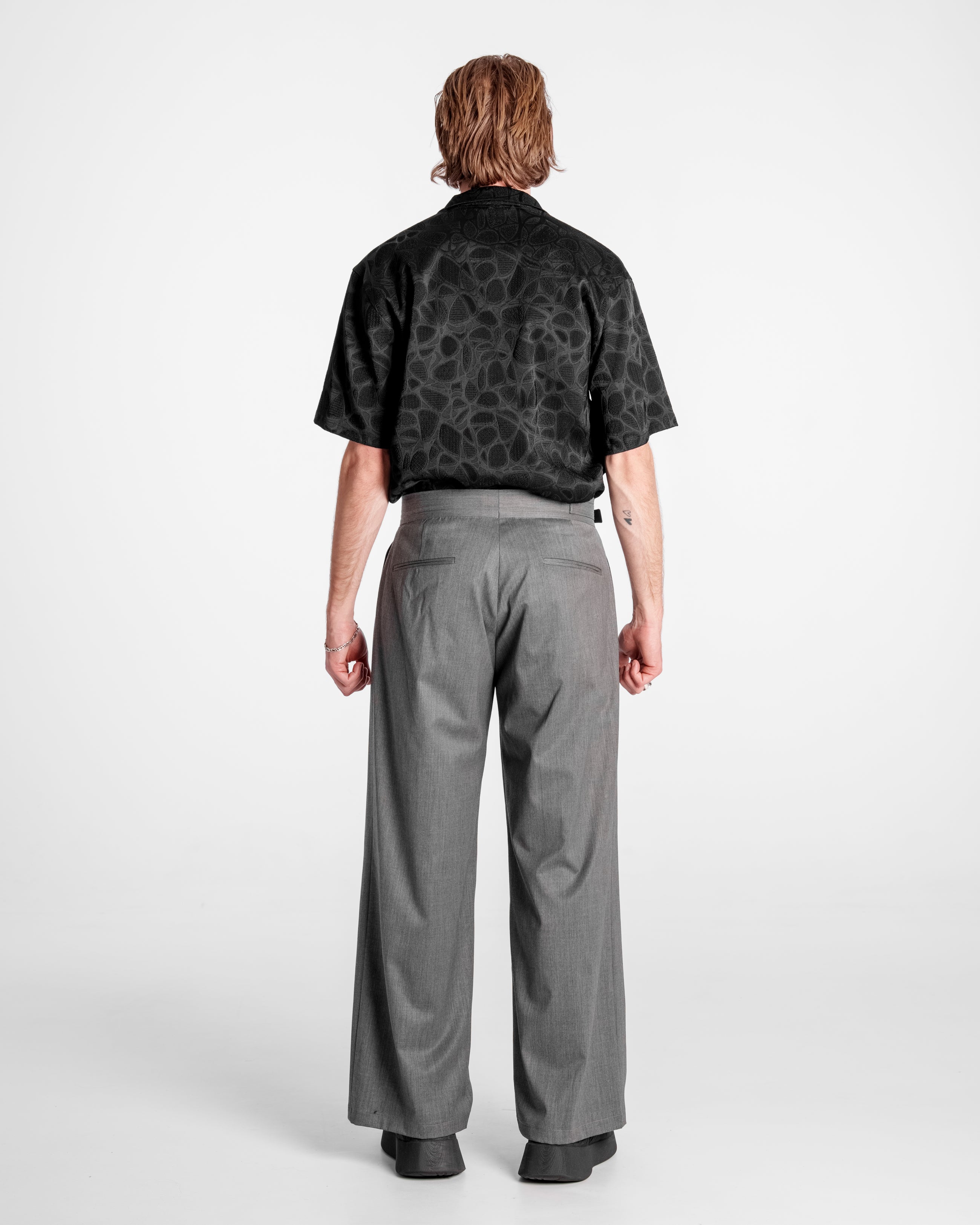 Men’s Woven Polo Shirt Black