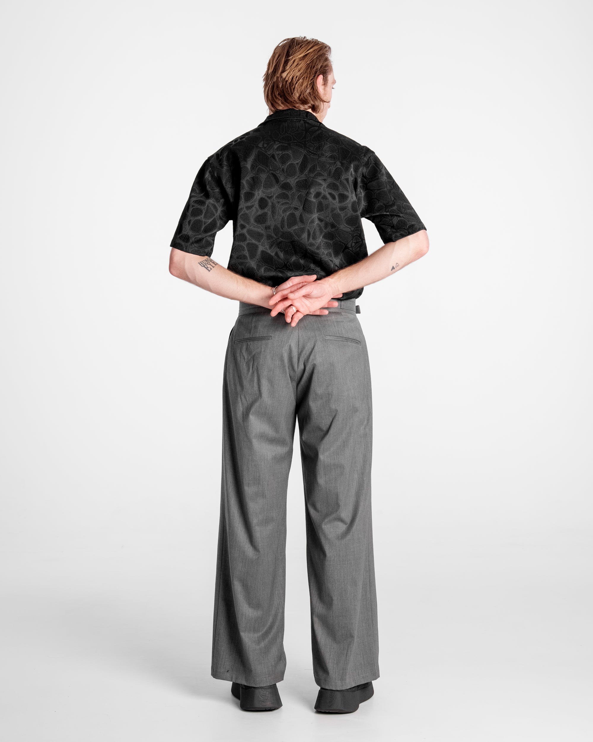 Men’s Woven Polo Shirt Black