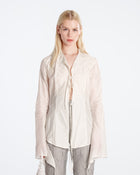 Striped Tie Blouse White