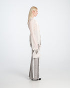 Striped Tie Blouse White