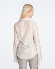 Striped Tie Blouse White