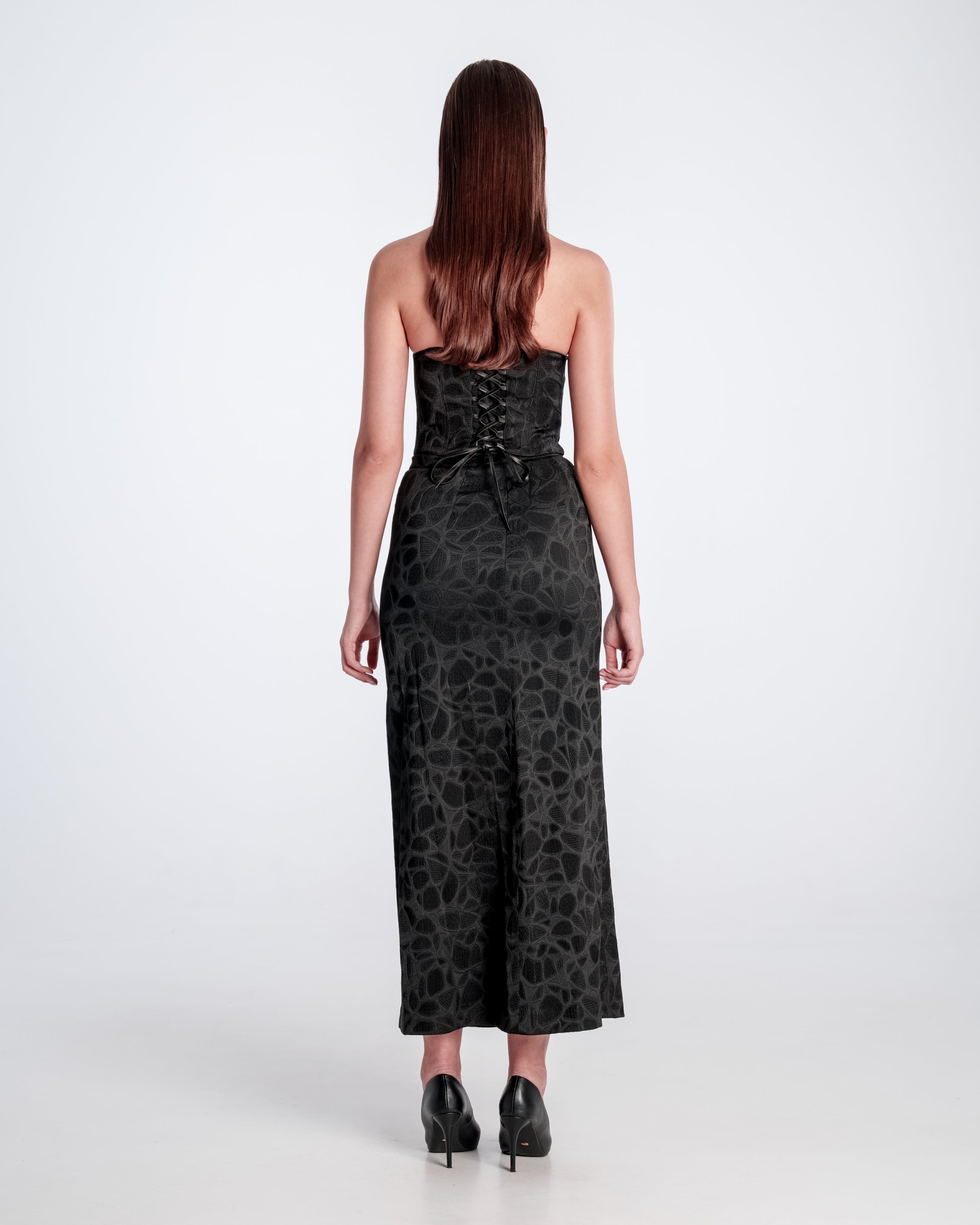 Woven Long Skirt Black