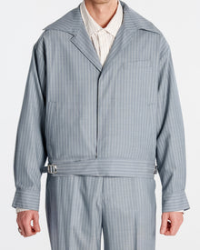 Office Jacket Striped Light Blue/Grey