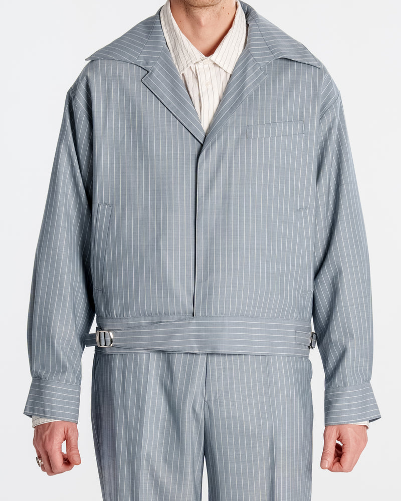 Office Jacket Striped Light Blue/Grey