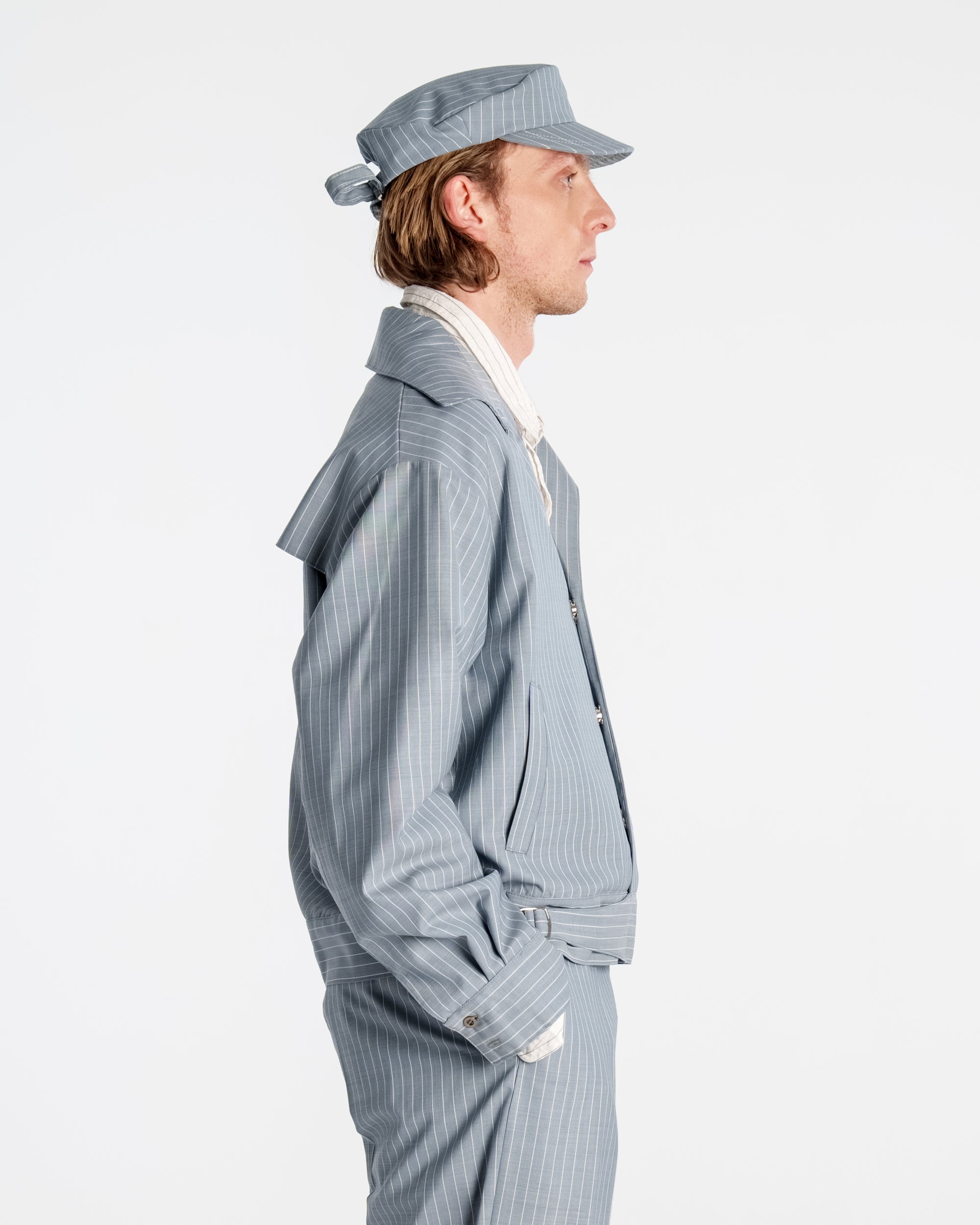 Office Jacket Striped Light Blue/Grey