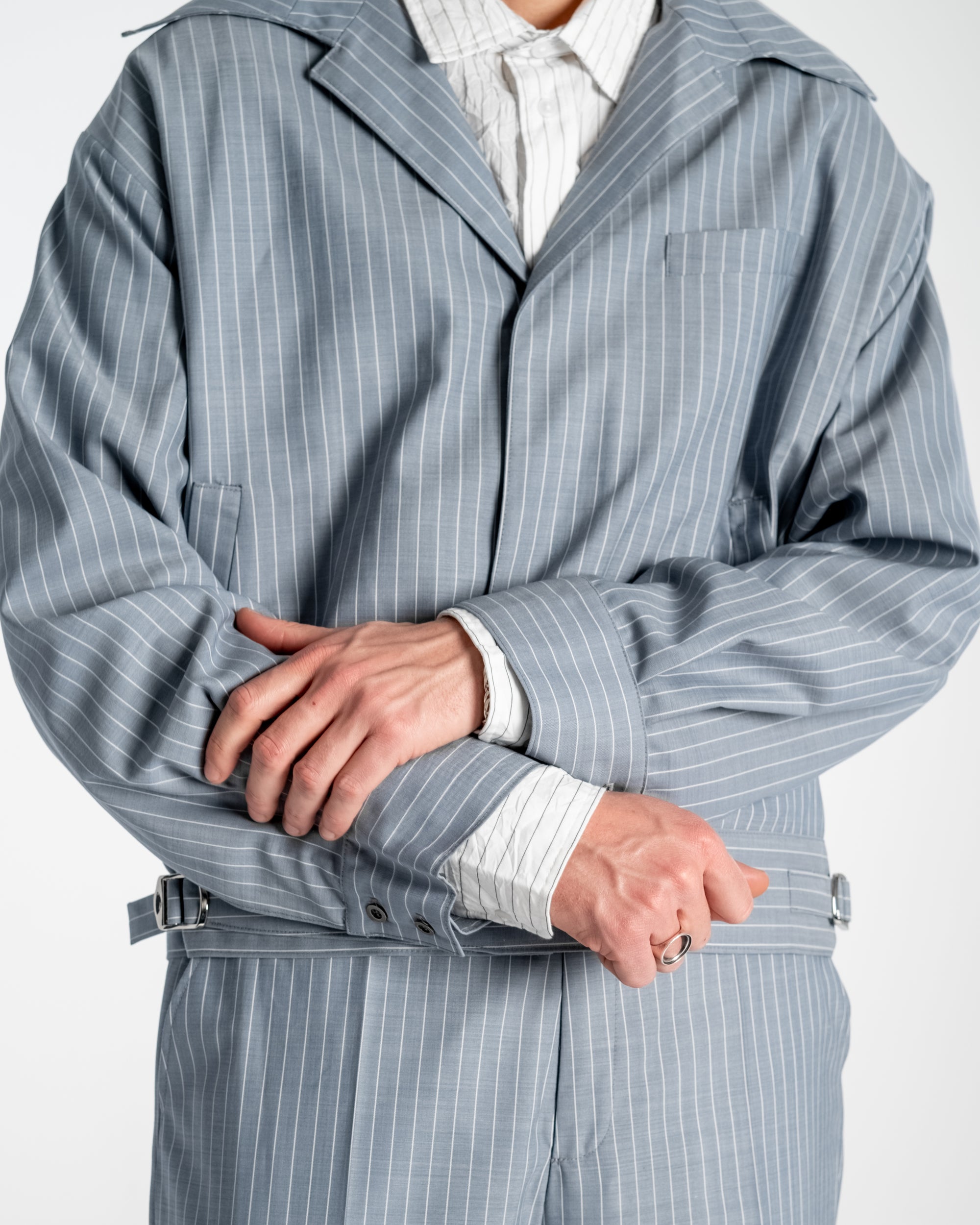 Office Jacket Striped Light Blue/Grey