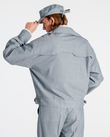 Office Jacket Striped Light Blue/Grey