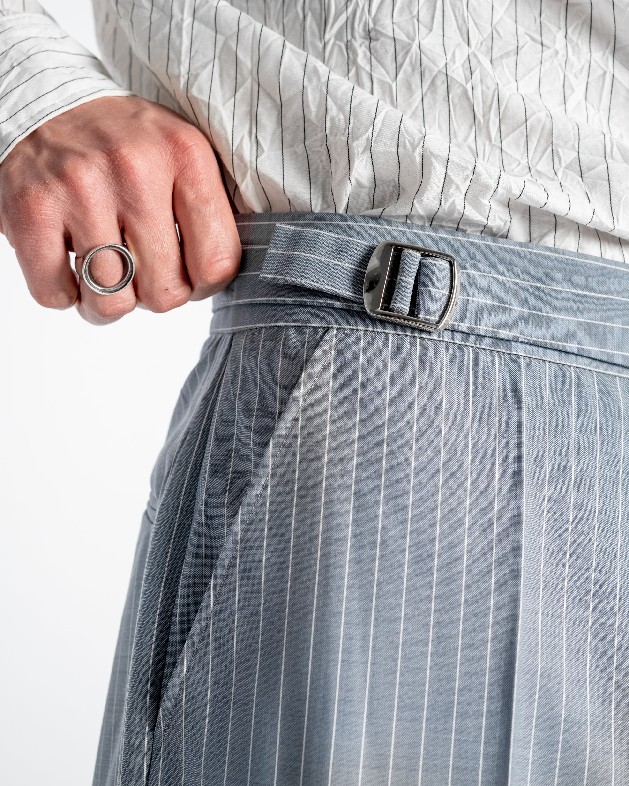 Office Pants 4.0 Striped Light Blue/Grey