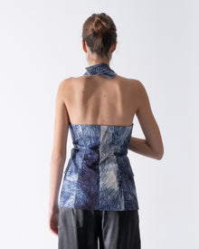 Abstract Sleeveless Blazer