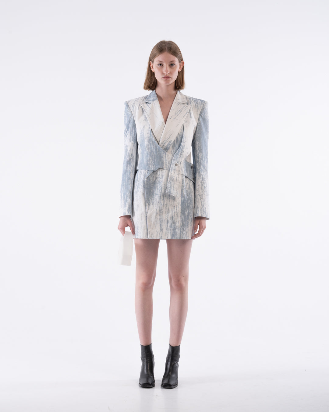 Abstract Layered Blazer Dress