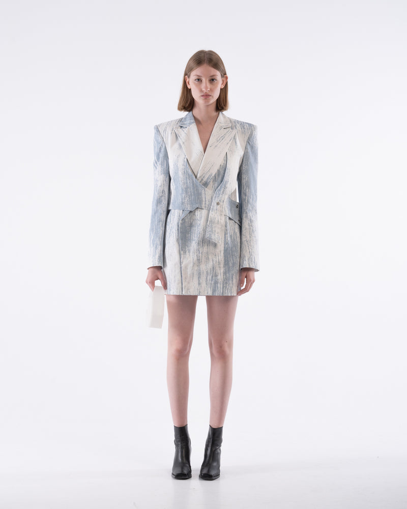 Abstract Layered Blazer Dress