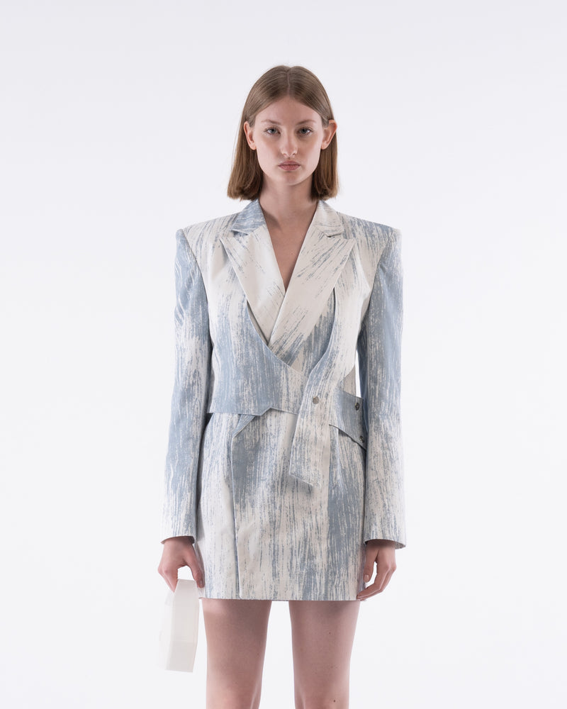 Abstract Layered Blazer Dress