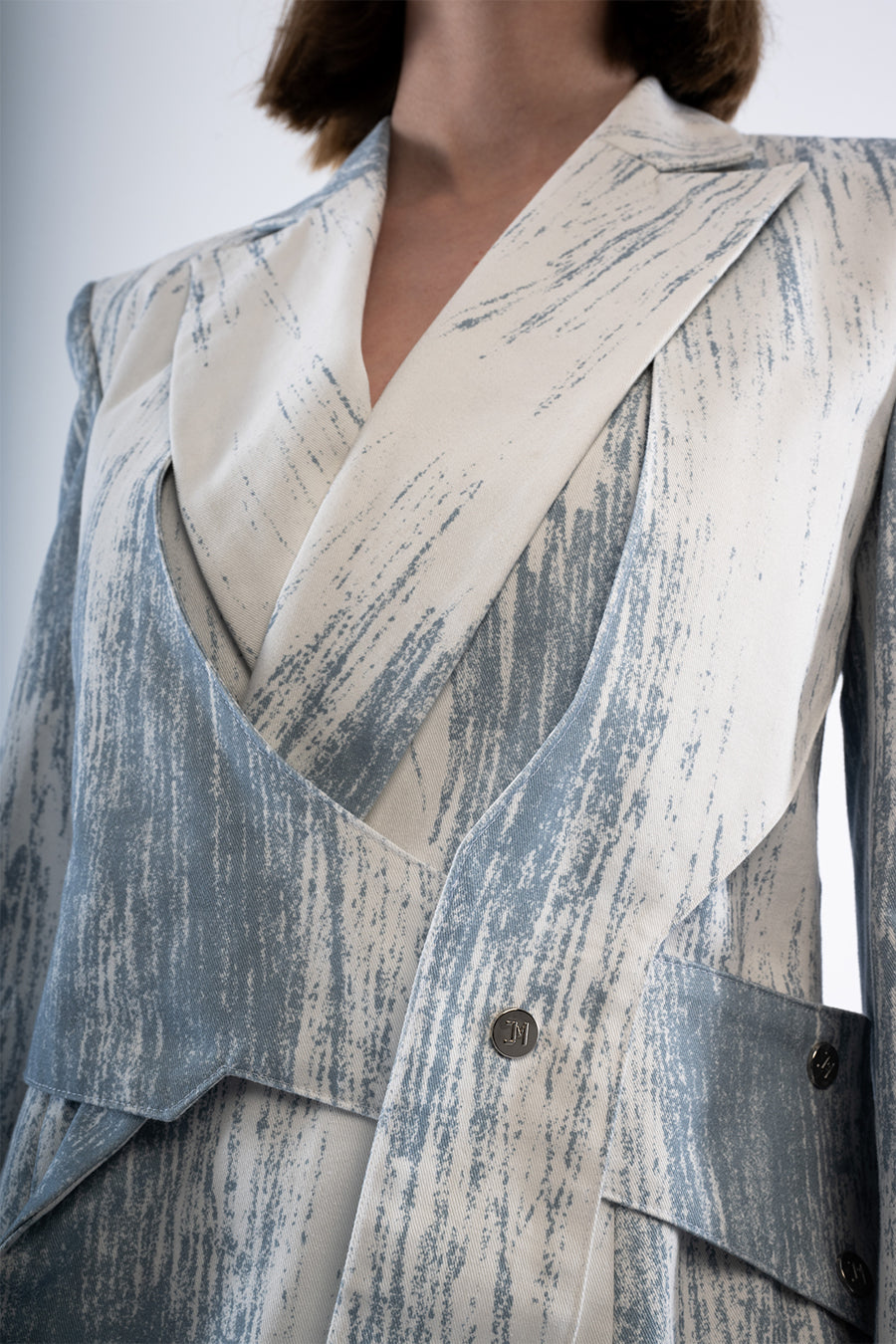 Abstract Layered Blazer Dress